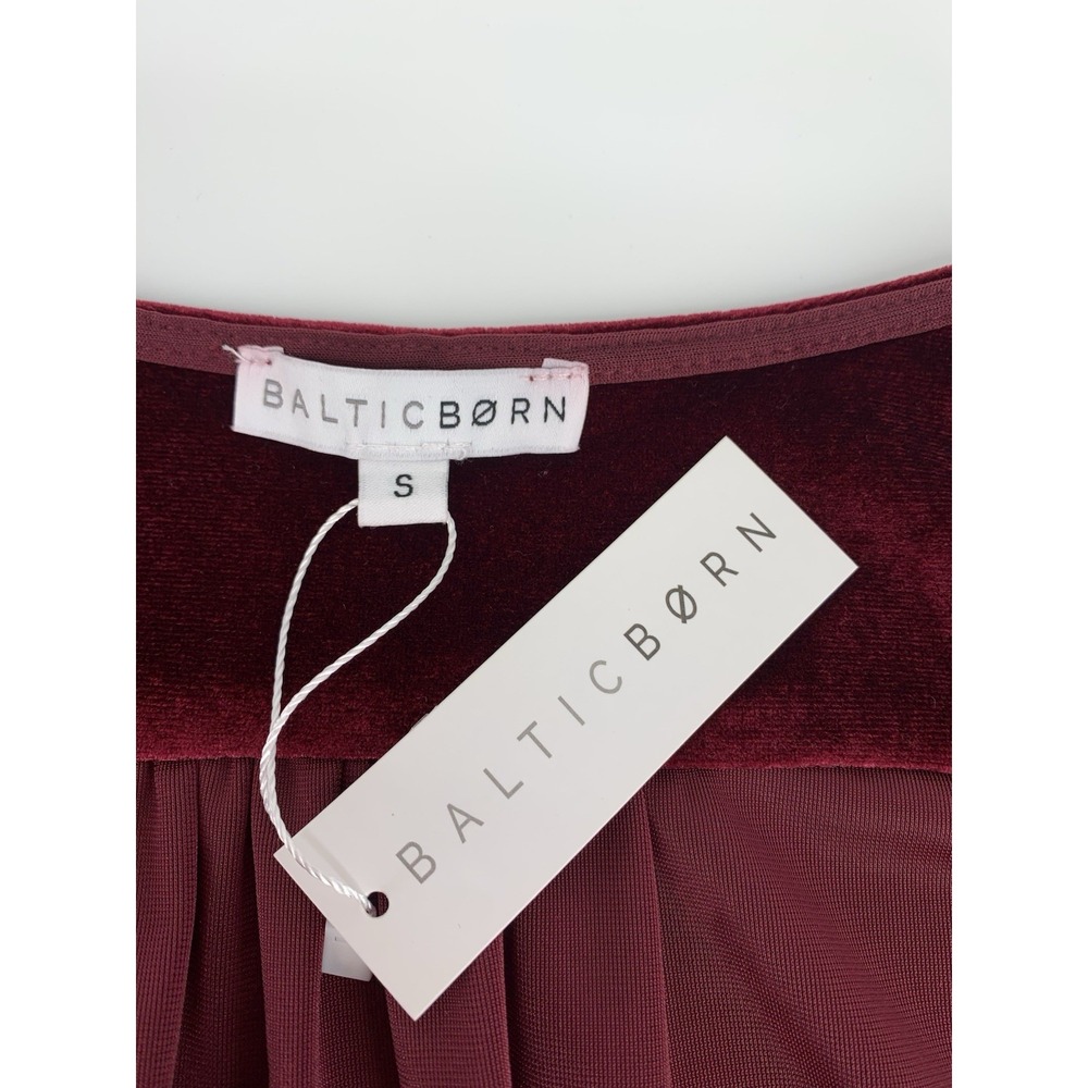 Baltic Born Dress Women Small Red Garnet Velvet Velour Maxi Romantic Evening NEW - Picture 5 of 10